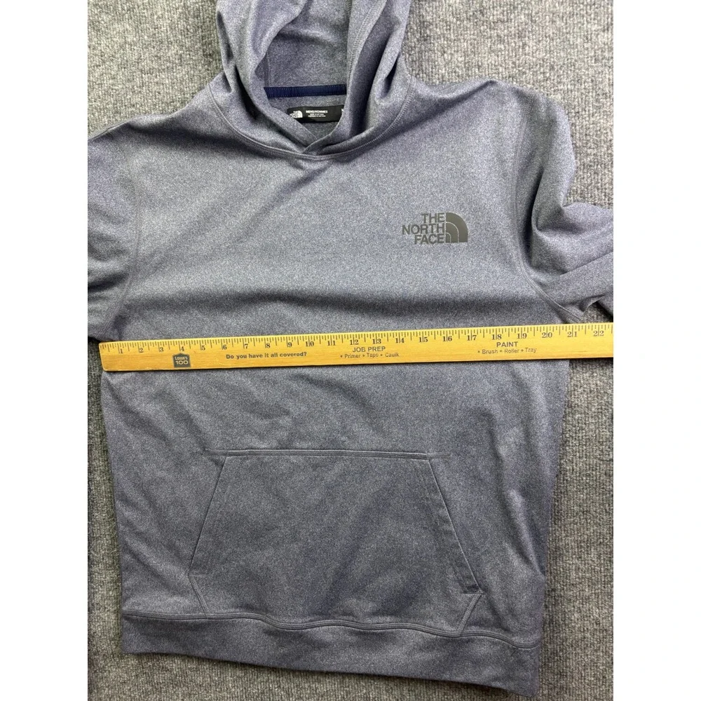 The North Face Hoodie Mens M Blue Gray Heathered Performance Fleece‎ Pullover
